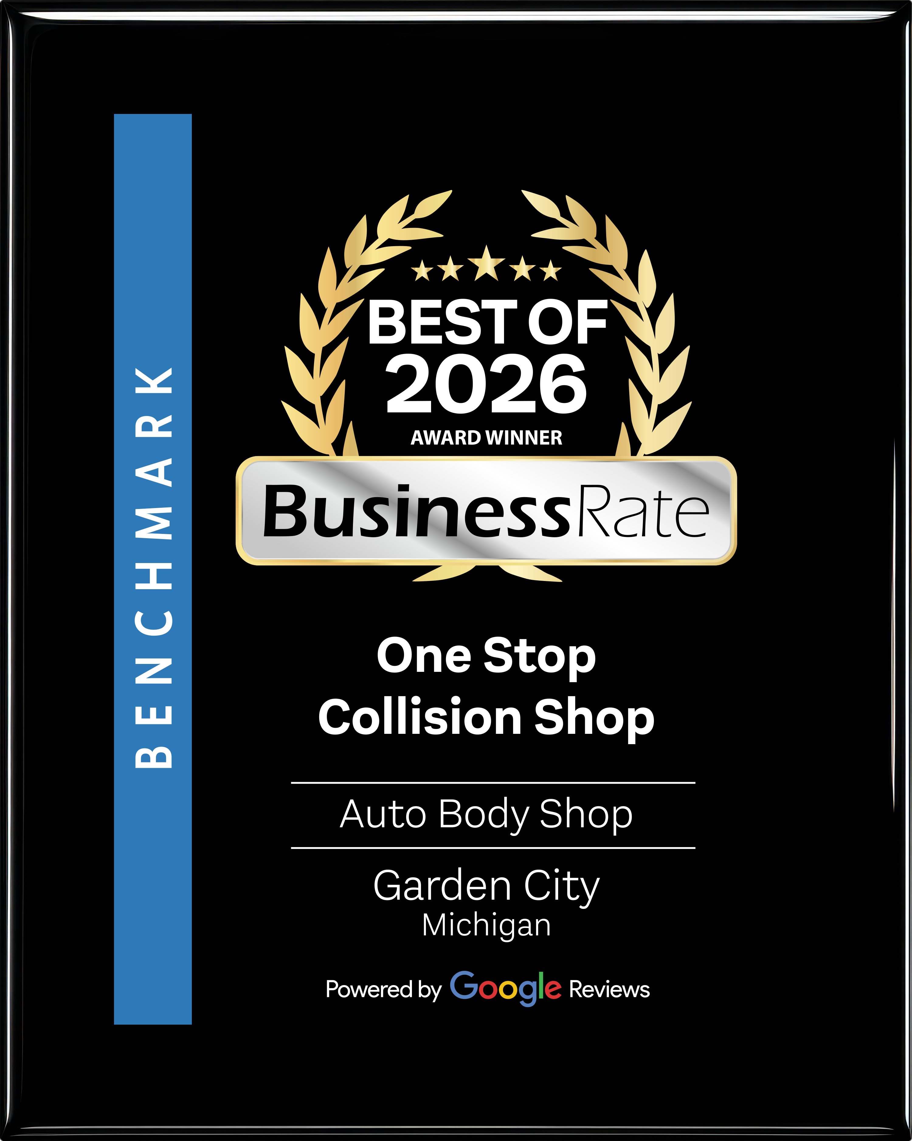 Garden City&rsquo;s #1 Auto Body Repair & Collision Shop | One Stop Collision Shop - award-plaque-BR587479